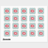 Sticker Carré Lèvres rouges (Feuille)