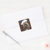 STICKER CARRÉ LEVRIER AFGHAN (Enveloppe)