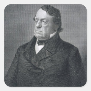 Sticker Carré Lewis Cass, gravé par William G. Jackman (fl.c.1
