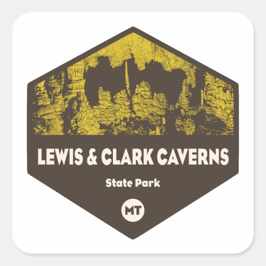 Sticker Carré Lewis et Clark Caverns State Park Montana (Devant)