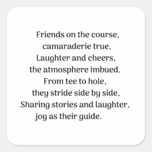 Sticker Carré L'excitation de Golfer