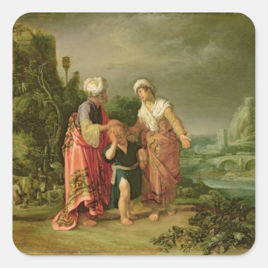 Sticker Carré L'expulsion de Hagar, 1612 (Devant)