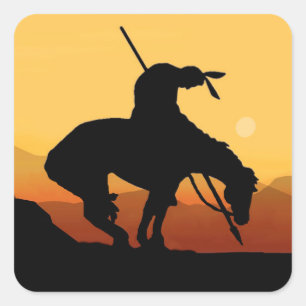 Sticker Carré L'extrémité de l'autocollant stationnaire Silhouet