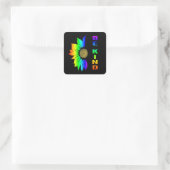 Sticker Carré LGBT Be Kind Rainbow Flower Tournesol (Sac)