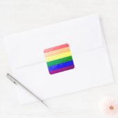Sticker Carré LGBT drapeau arc-en-ciel lignes motif de maillage  (Enveloppe)