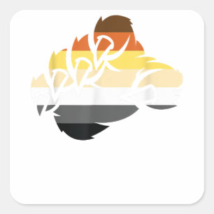 Sticker Carré LGBT Papa Mens Mois Gay pride - Paw Gay Bear