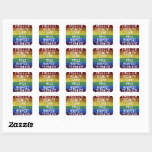 Sticker Carré LGBT Pride Moderne Arc-en-ciel (Feuille)