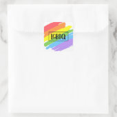 Sticker Carré LGBTQ Brushstrokies arc-en-ciel (Sac)