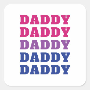 Sticker Carré LGBTQ Daddy Bisexual Pride Papa Fête des pères