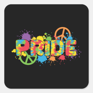 Sticker Carré LGBTQ - Fierté - Arc-en-ciel Couleurs Peinture Spl