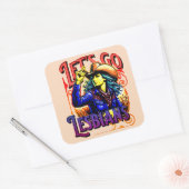 Sticker Carré LGBTQ Gay Pride Allons-y Lesbiennes (Enveloppe)