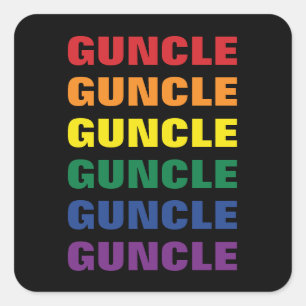Sticker Carré LGBTQ Gay pride Amusant Et Amusant Oncle Gay Gay