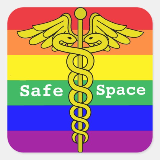 Sticker Carré LGBTQ Santé Espace sécurisé (Devant)