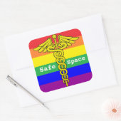Sticker Carré LGBTQ Santé Espace sécurisé (Enveloppe)