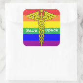 Sticker Carré LGBTQ Santé Espace sécurisé (Sac)