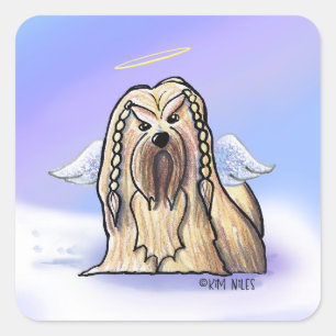 Sticker Carré Lhasa Angel KiniArt