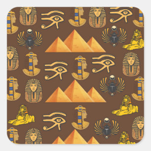 Sticker Carré L'héritage de Pharaon : Motifs égyptiens antiques