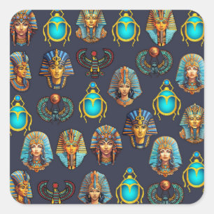 Sticker Carré "L'héritage du pharaon : Motifs égyptiens antiques