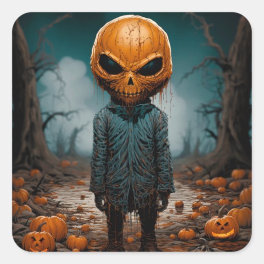 Sticker Carré L'homme Citrouille (Devant)