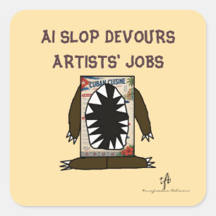 Sticker Carré L'IA dévore les emplois des artistes