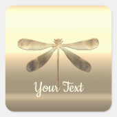 Sticker Carré Libellule dorée (Devant)