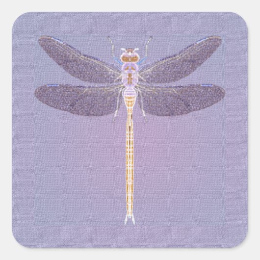 Sticker Carré libellule violette (Devant)