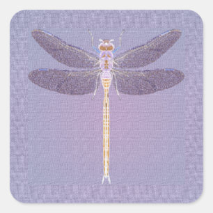 Sticker Carré libellule violette