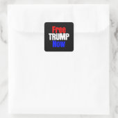 Sticker Carré Libérez Trump maintenant (Sac)