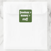 Sticker Carré Liberté > Argent > Stups (Sac)
