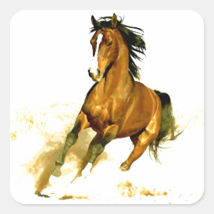 Sticker Carré Liberté - Cheval Coureur