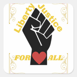 Sticker Carré Liberté officielle et justice pour tous Collection