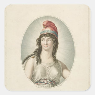 Sticker Carré Liberté, Patron des Français, gravée par Ruotte
