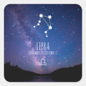 Sticker Carré Libra | Constellation Zodiaque personnalisée (Devant)