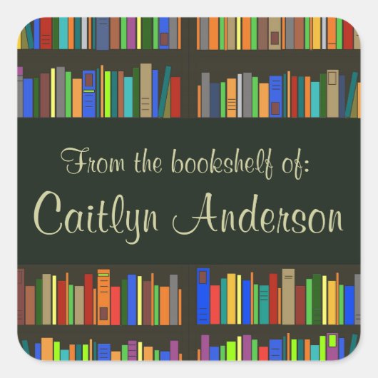 Sticker Carré Librairie personnalisée Librairie Librairie Sticke (Devant)