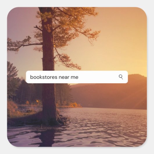 Sticker Carré Librairies près de moi près du lac (Devant)
