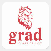 Sticker Carré Licence de l'Université d'État de Jacksonville (Devant)