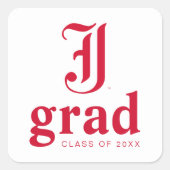 Sticker Carré Licence de l'Université d'État de Jacksonville (Devant)