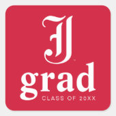 Sticker Carré Licence de l'Université d'État de Jacksonville (Devant)