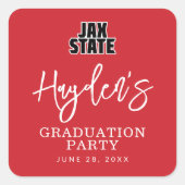 Sticker Carré Licence de l'Université d'État de Jacksonville (Devant)