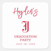 Sticker Carré Licence de l'Université d'État de Jacksonville (Devant)