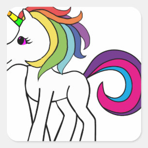 Sticker Carré Licorne
