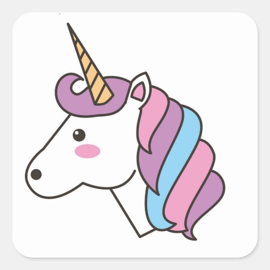 Sticker Carré Licorne (Devant)