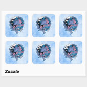 Sticker Carré Licorne (Feuille)