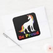 Sticker Carré Licorne | Arc | LGBT (Enveloppe)