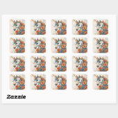 Sticker Carré licorne mythique (Feuille)