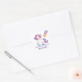 Sticker Carré Licorne Pastel "Ce Livre Appartient" Nom Enfant (Enveloppe)