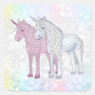 Sticker Carré Licornes