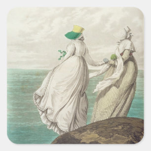Sticker Carré Lieu de baignade, de la "Galerie de la Mode", 1797