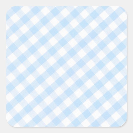 Sticker Carré Light blue diagonal gingham (Devant)