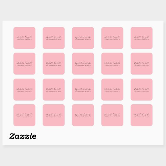 Sticker Carré Light Pink Professional Unique Classic Handwriting (Feuille)